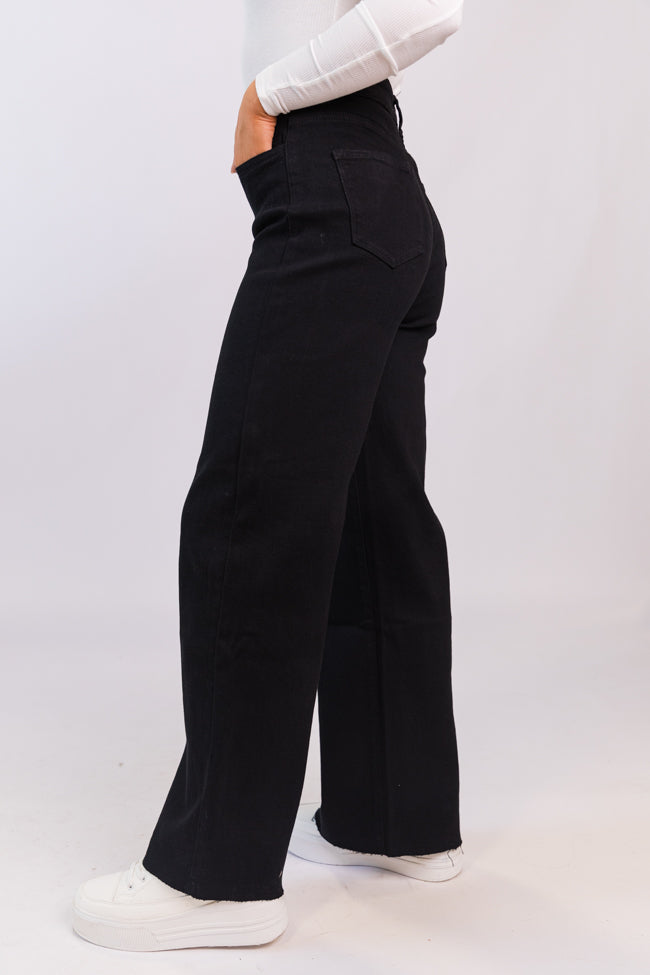 Kelsea Black Wash Wide Leg Jeans SALE