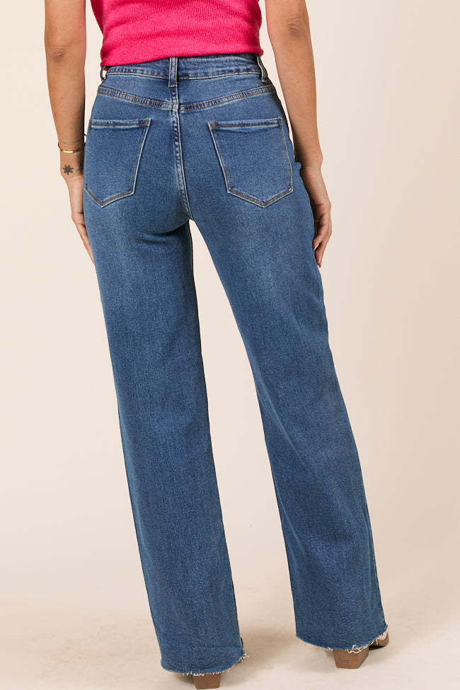 Kelsea Dark Wash Wide Leg Jeans SALE