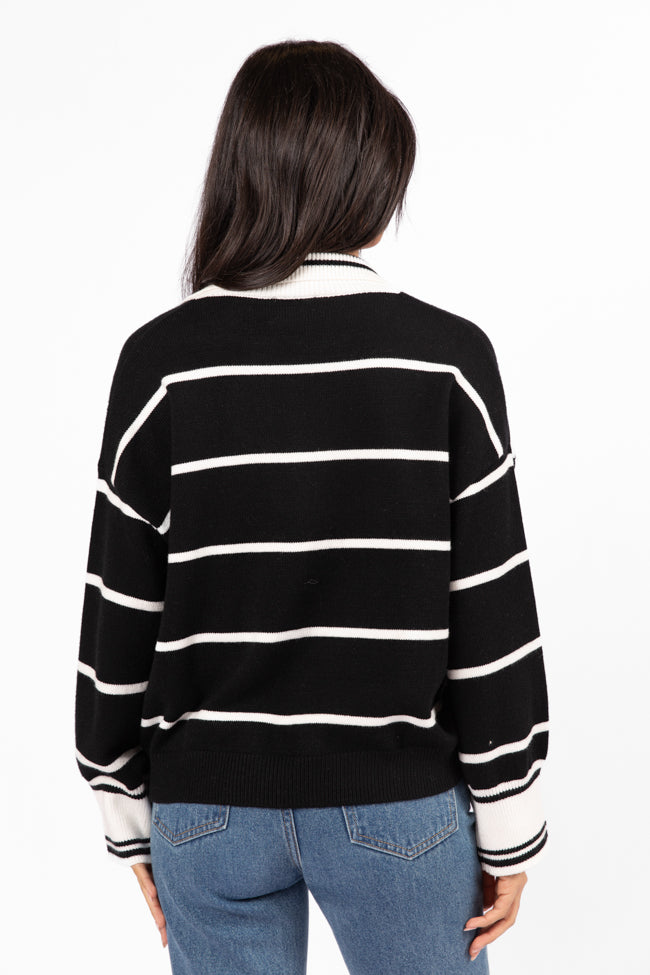Imagine That Black Striped Collared Sweater SALE