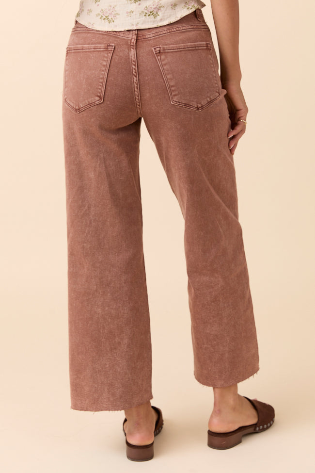 Malia Cappuccino High Rise Wide Leg Jeans SALE