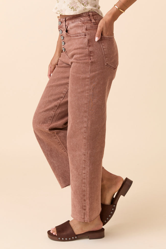 Malia Cappuccino High Rise Wide Leg Jeans SALE