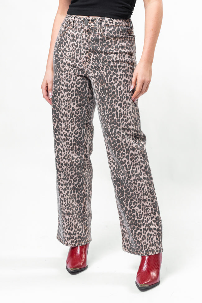 Primal Instincts Wide Leg Leopard Jeans SALE