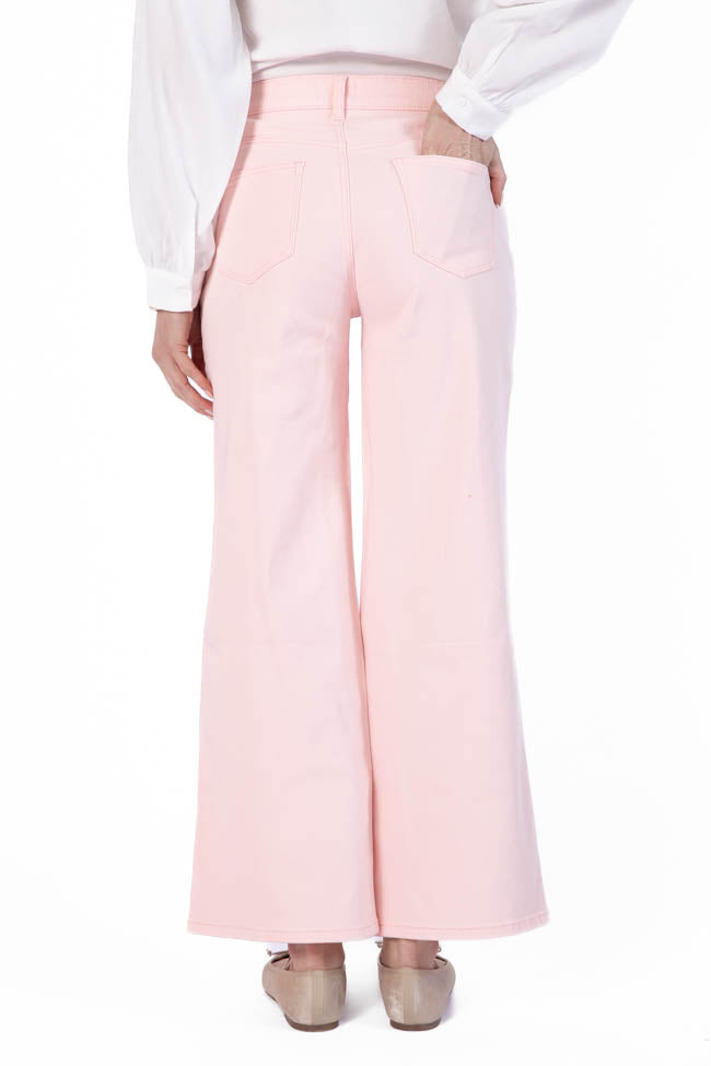 Sutton Pink Wide Leg Patch Pocket Jeans SALE