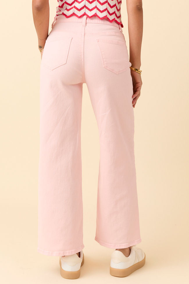 Sutton Pink Wide Leg Patch Pocket Jeans SALE