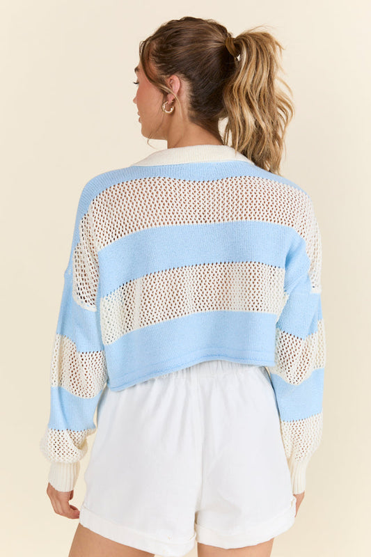 By The Rules Striped Knit Rugby Sweater SALE