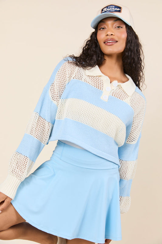 By The Rules Striped Knit Rugby Sweater SALE